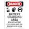 Signmission Safety Sign, OSHA Danger, 5" Height, Battery Charging Area, Portrait OS-DS-D-35-V-1840 - alternate 1